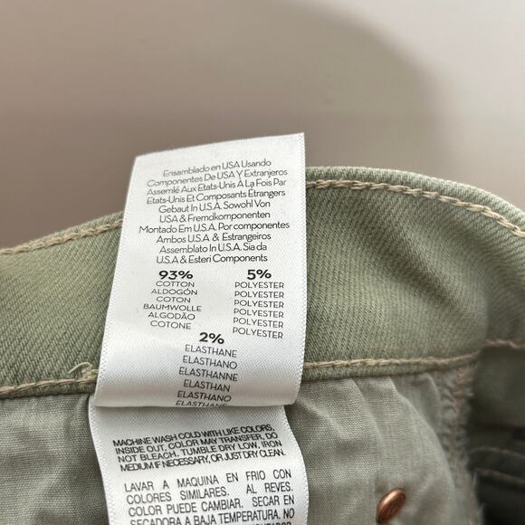 MOTHER High Waisted Smokin Double Ankle Jean Second Chance Oil Green Sz 30 {J38} - Picture 7 of 8